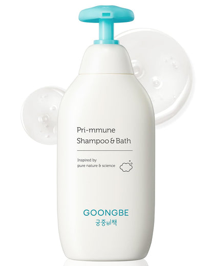 Pri-mmune Shampoo & Bath - Korean Baby Wash - Hypoallergenic Head to Toe Cleanser - Paraben-Free