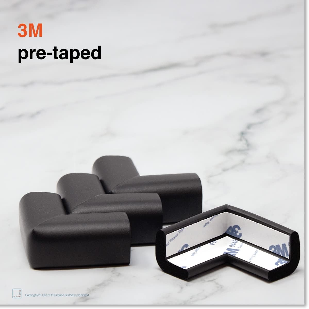 Roving Cove Slim-Fit Corner Protector for Baby Proofing (8 Small Corners), Soft Rubber Foam