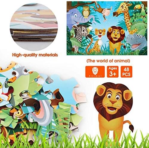Jumbo Floor Puzzle for Kids Animal Jigsaw Large Puzzles 48 Piece Ages 3-6 for Toddler Children