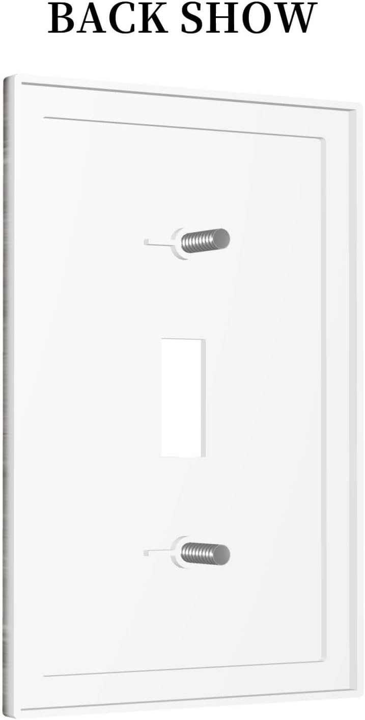 Decorative Light Switch Cover Farmhouse Rustic Grey Barn Door Wood 1 Gang Single Toggle Device