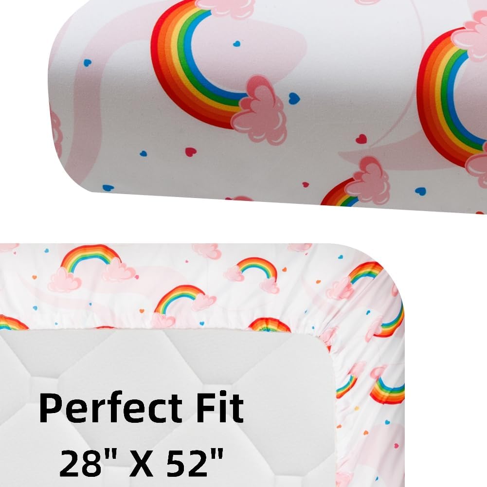 4 Pack Baby Girl Crib Sheets Set Soft Fitted Floral or Elephant Theme Baby Girl Mattress Covers
