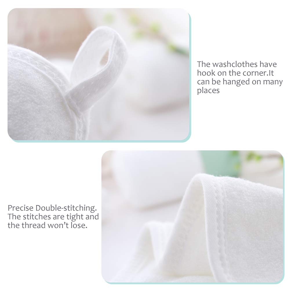 HIPHOP PANDA Baby Washcloths, Rayon Made from Bamboo - 2 Layer Ultra Soft Absorbent Newborn Bath