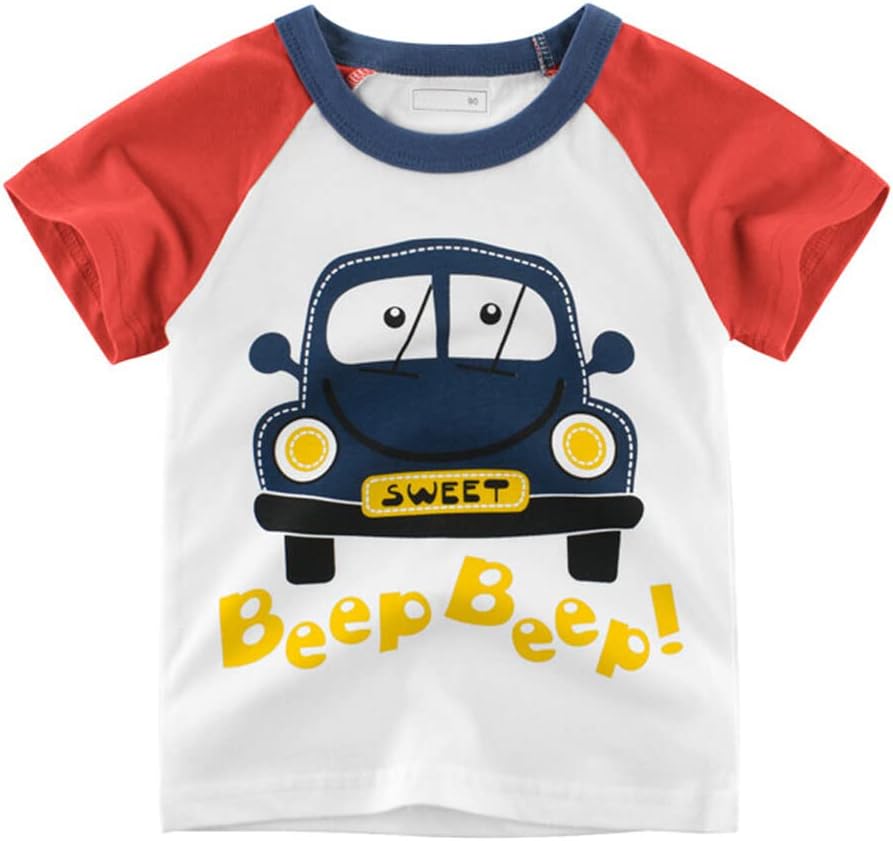 Boys' 4-Pack Excavator Short Sleeve Crewneck T-Shirts Top Tee Size 2-7 Years Toddler Boys' Value