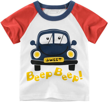 Boys' 4-Pack Excavator Short Sleeve Crewneck T-Shirts Top Tee Size 2-7 Years Toddler Boys' Value