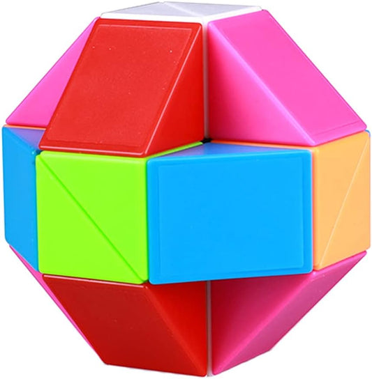 Fidget Magic Snake Cube Puzzles Twist Ruler Speed Cubes Brain Teaser Game Toys for Kids (24 Block