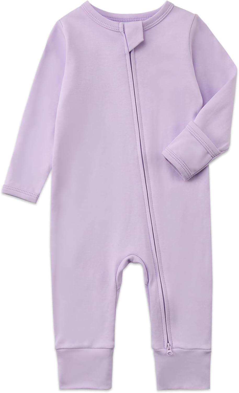 Aablexema 3-Pack Organic Cotton Baby Footless Pajamas with Mitten Cuffs, 2-Way Zipper Romper