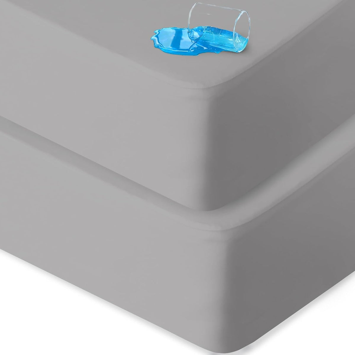 Biloban Mini Crib Sheets Fitted Waterproof 38'' x 24'', 2 Pack Mattress Protector Cover Fits for