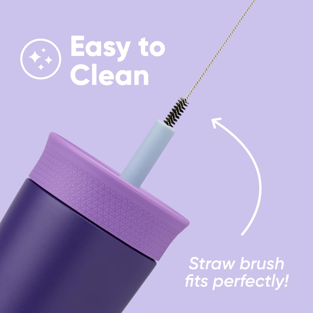 Owala Kids Insulation Stainless Steel Tumbler with Spill Resistant Flexible Straw, Easy to Clean