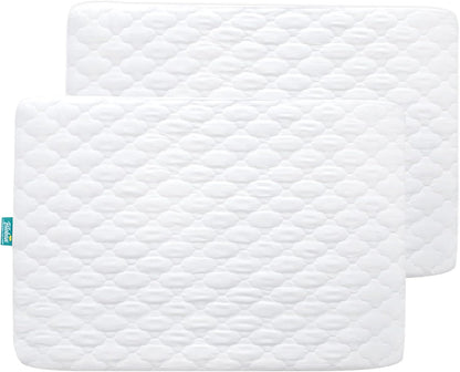 Biloban Pack and Play Sheets and Waterproof Mattress Protector Pad Cover 4 Pack Set, Ultra Soft
