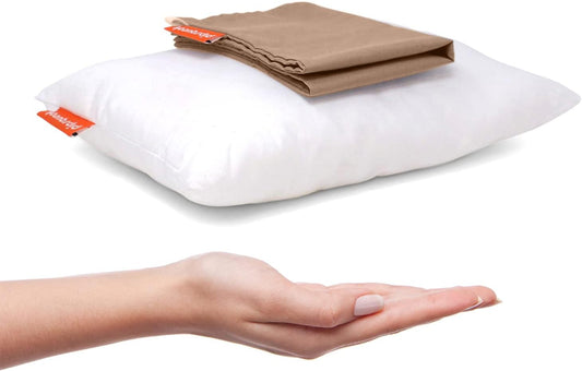 Pipsqueak Small | Tiny | Mini Pillow with Name Tag - 11in x 7in x 2.5in - Machine Washable - White