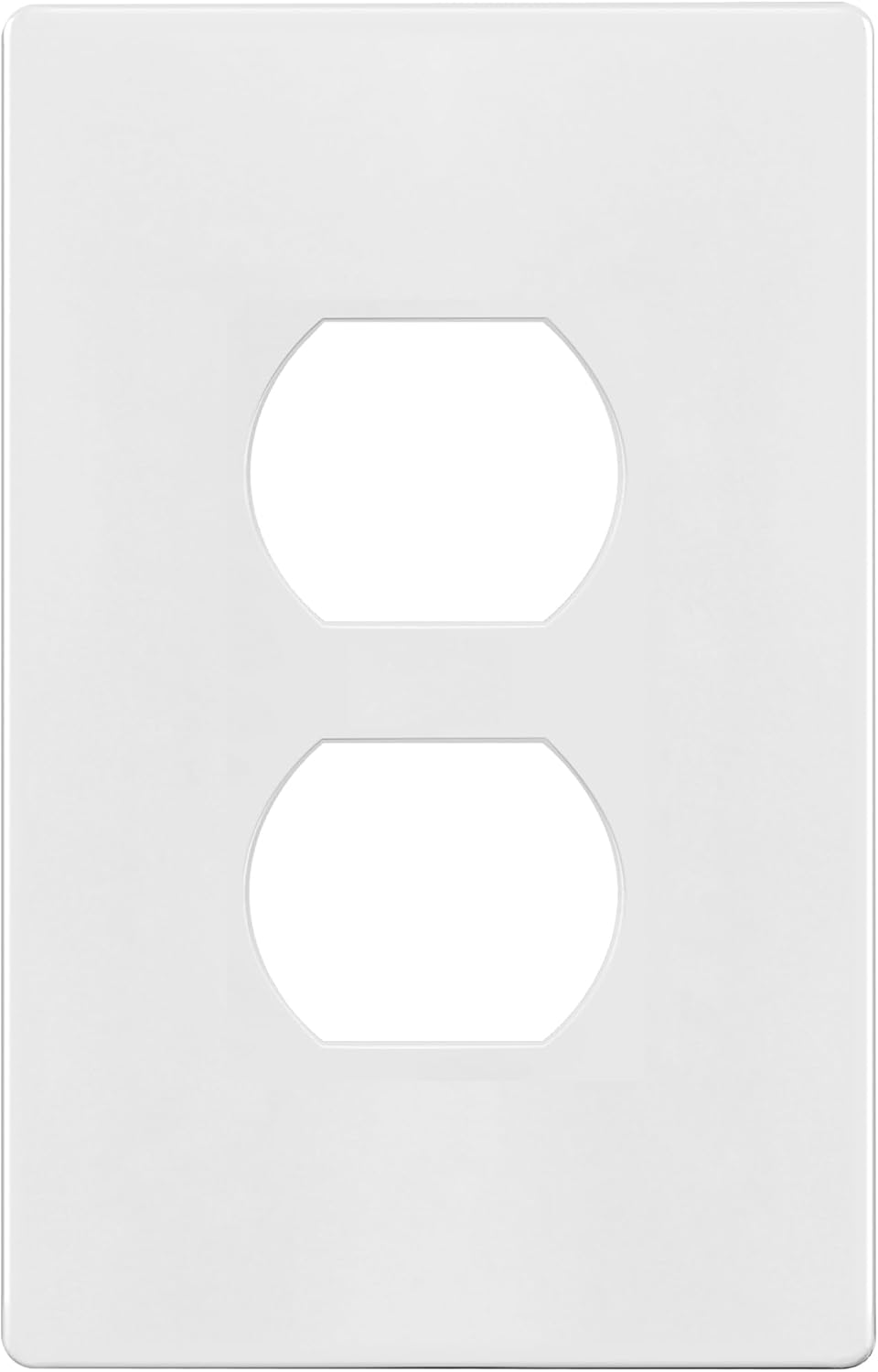 TG Mid-Size Screwless Duplex Wall Plate, Child Safe Receptacle Outlet Cover, Medium Size 1-Gang