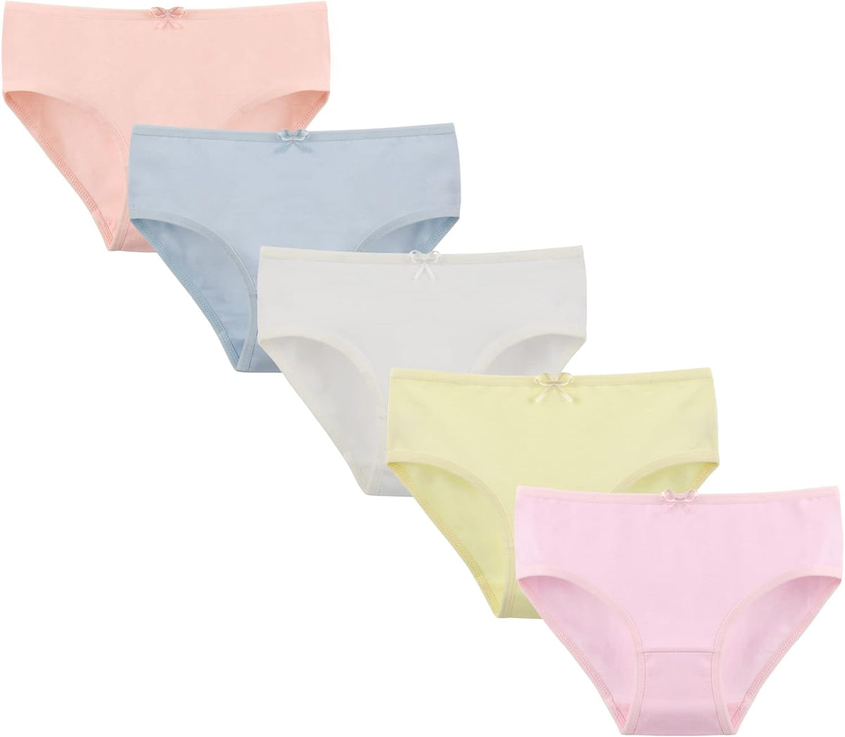 Donella Girls' Soft Cotton Underwear - Kids Bikini Brief Panties for Girls and Toddlers 5-Pack