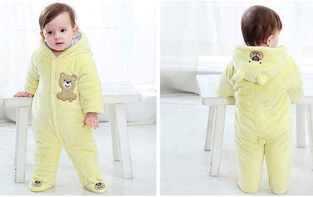 XIFAMNIY Baby Newborn Jumpsuit Footie Hooded Thicken Winter Bunting Outwear Snowsuit Pajamas for