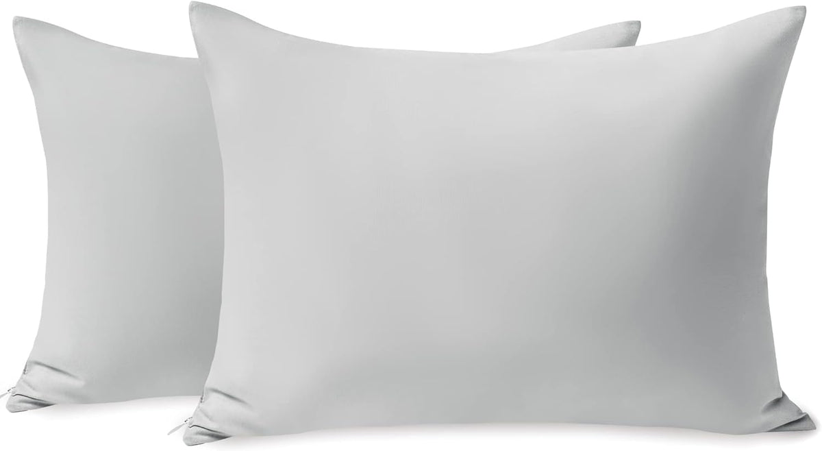 TILLYOU Toddler Pillowcase 2 Pack with Zipper,Silky Soft Microfiber 13" x 18" Kids Travel Pillow