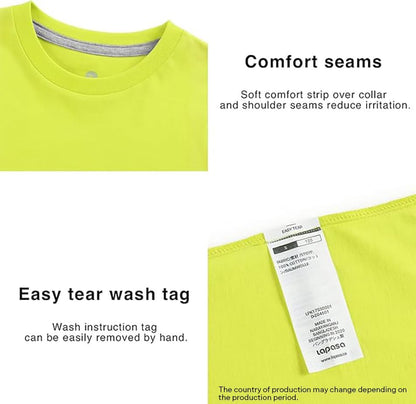LAPASA Kids T-Shirts Short Sleeve (4 Pack) 100% Cotton Plain Top Tees Boy & Girl Unisex Toddler