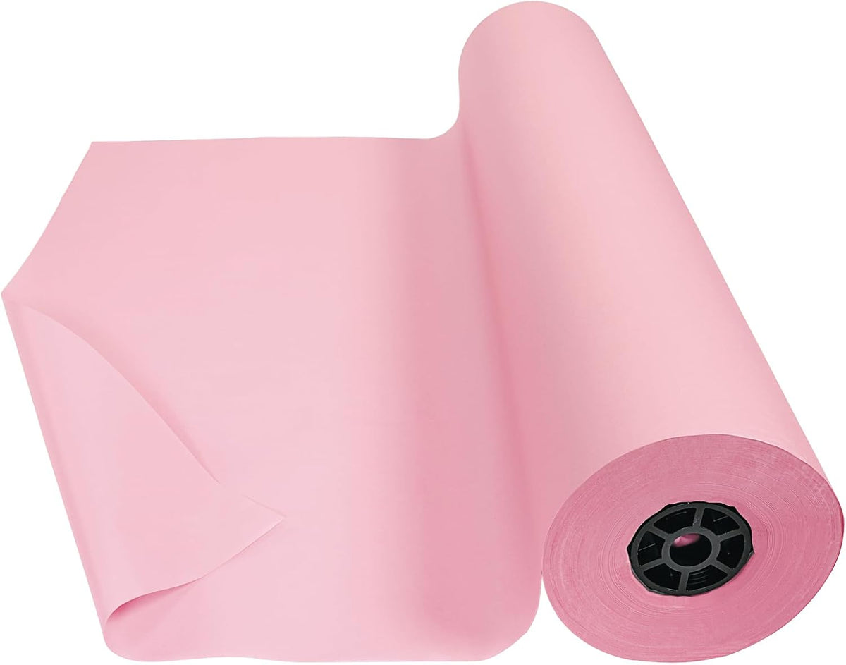 Colorations Arts and Crafts Paper Roll - 36" x 1000', Pink, Dual Surface, Markers, Finger Paints
