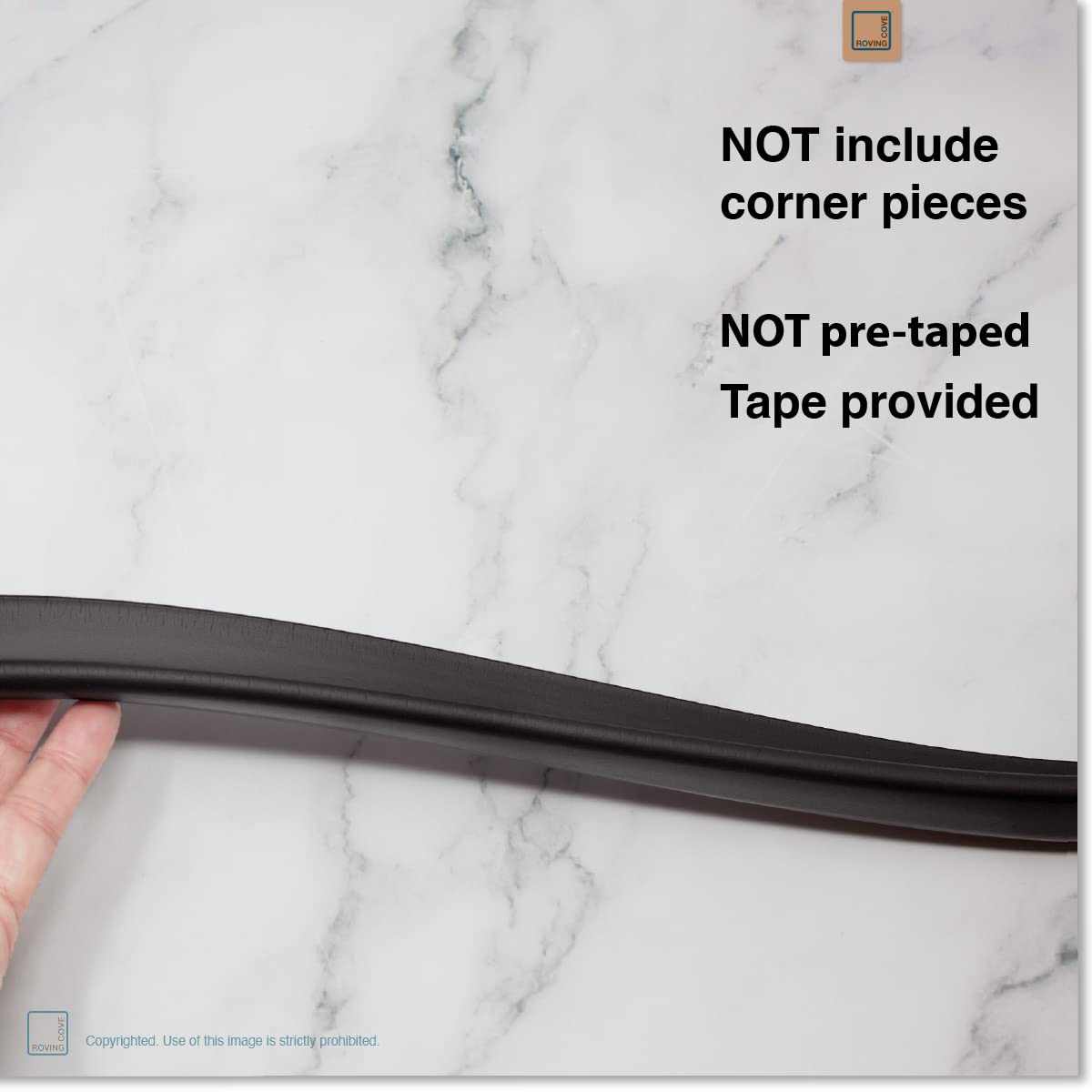 Roving Cove Slim-Fit Edge Protector for Baby Proofing (9ft Small Edge Only), Soft Rubber Foam