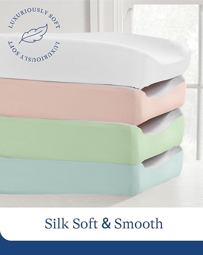 Supersoft Diaper Changing Pad Covers, 2-Pack Premium Bamboo Viscose Change Table Pad Covers for