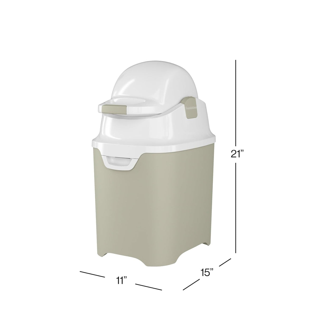 Foundations Mini Diaper Pail with Airtight Lid - Durable & Odorless Diaper Disposal, Large