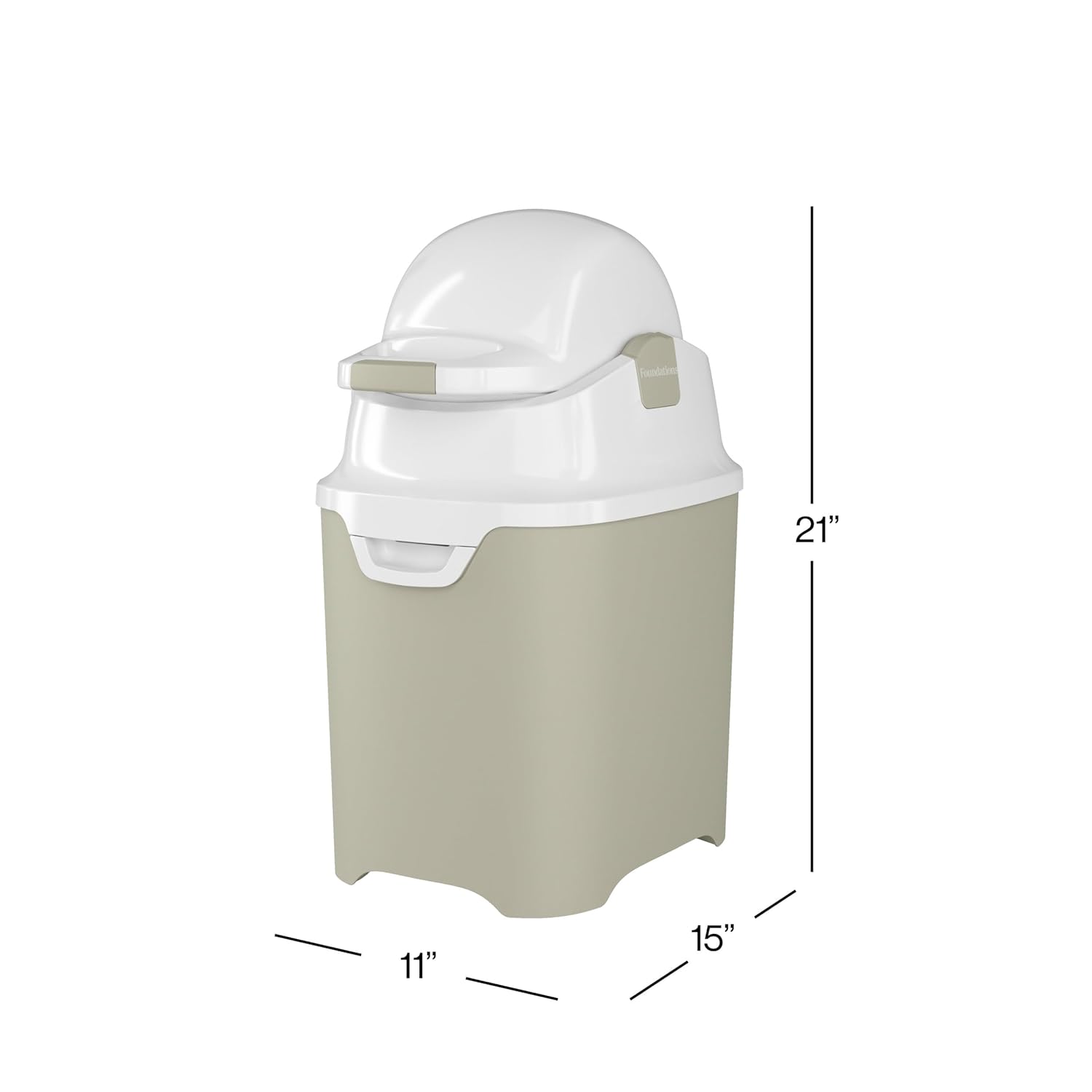 Foundations Mini Diaper Pail with Airtight Lid - Durable & Odorless Diaper Disposal, Large