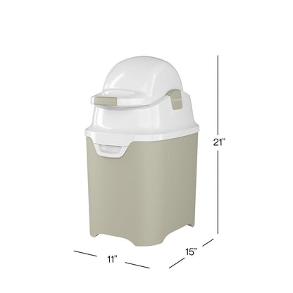 Foundations Mini Diaper Pail with Airtight Lid - Durable & Odorless Diaper Disposal, Large