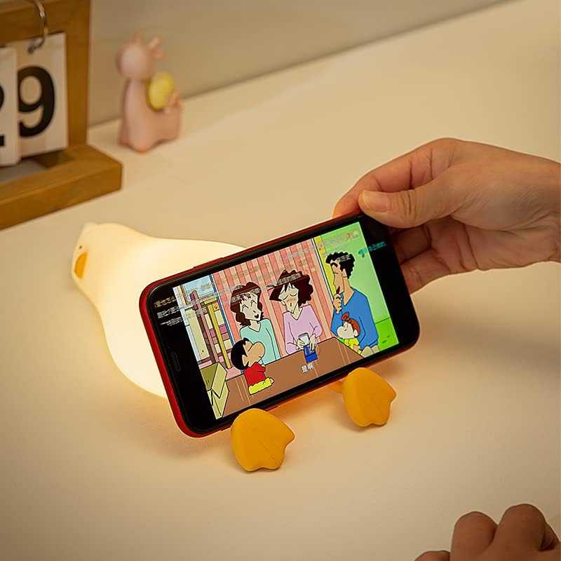 Lying Flat Duck Night Light, 3 Level Dimmable LED Nursery Nightlight,Cute Lamps Silicone Light Up