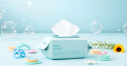Korea's #1 Light Baby Wipes - Hypoallergenic, Water-Based, Unscented, Alcohol & Paraben-Free – 50