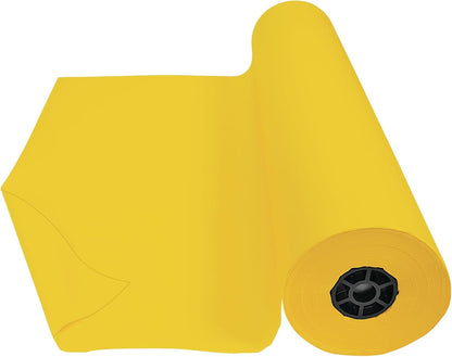 Colorations Dual Surface Paper Roll Classroom Supplies for Arts and Crafts Yellow (36" x 1000')