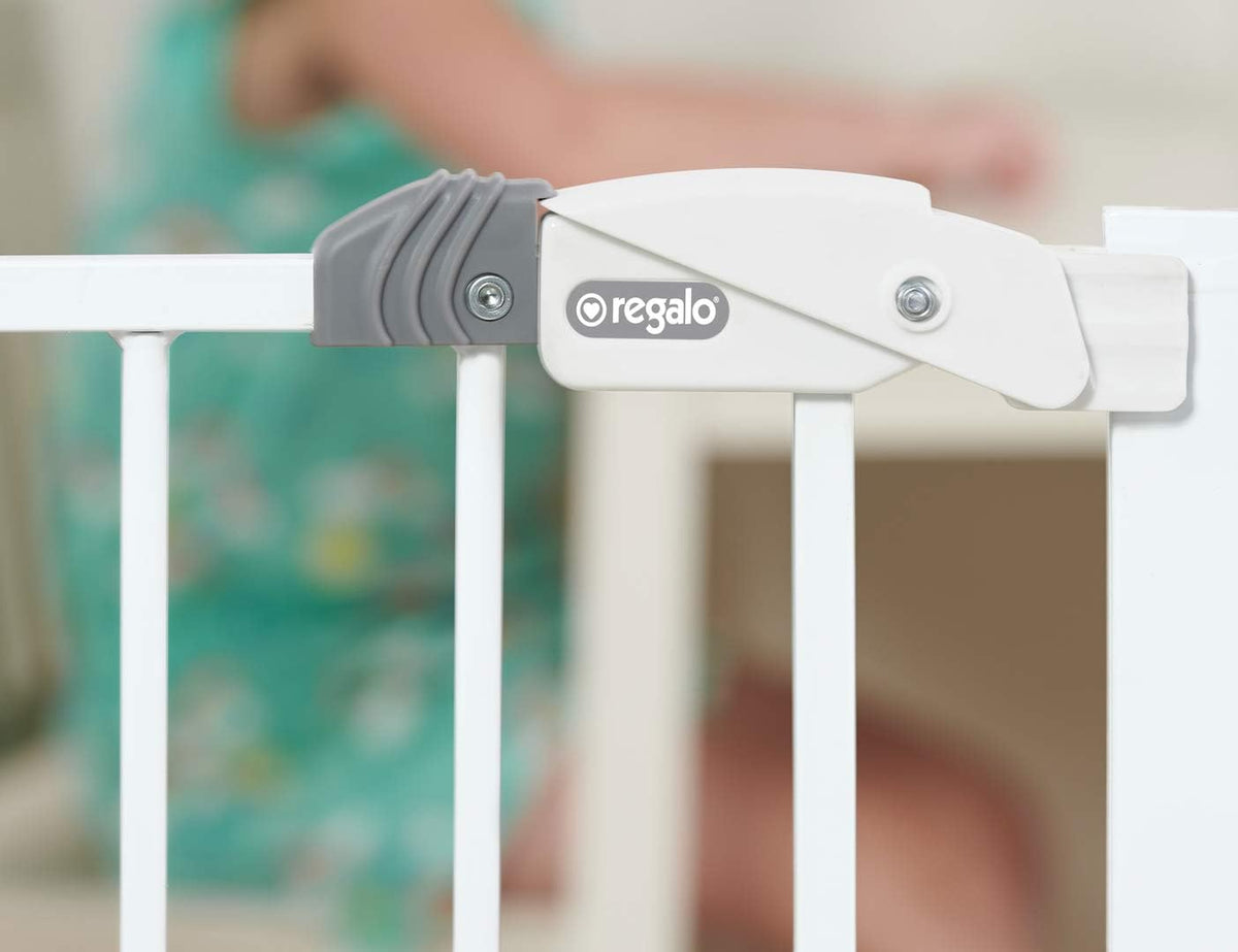 Regalo 36-Inch Extra Tall and 49-Inch-Wide Walk Thru Baby Gate, includes 4-Inch and 12-inch