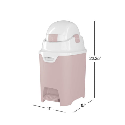 Foundations Mini Hands-Free Diaper Pail with Airtight Lid - Durable & Odorless Diaper Disposal