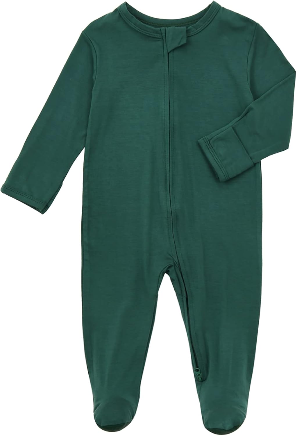 Aablexema Baby Zipper Pajamas Bamboo Rayon, 3pcs Unisex Infant Onesie with Mitten Long Sleeve