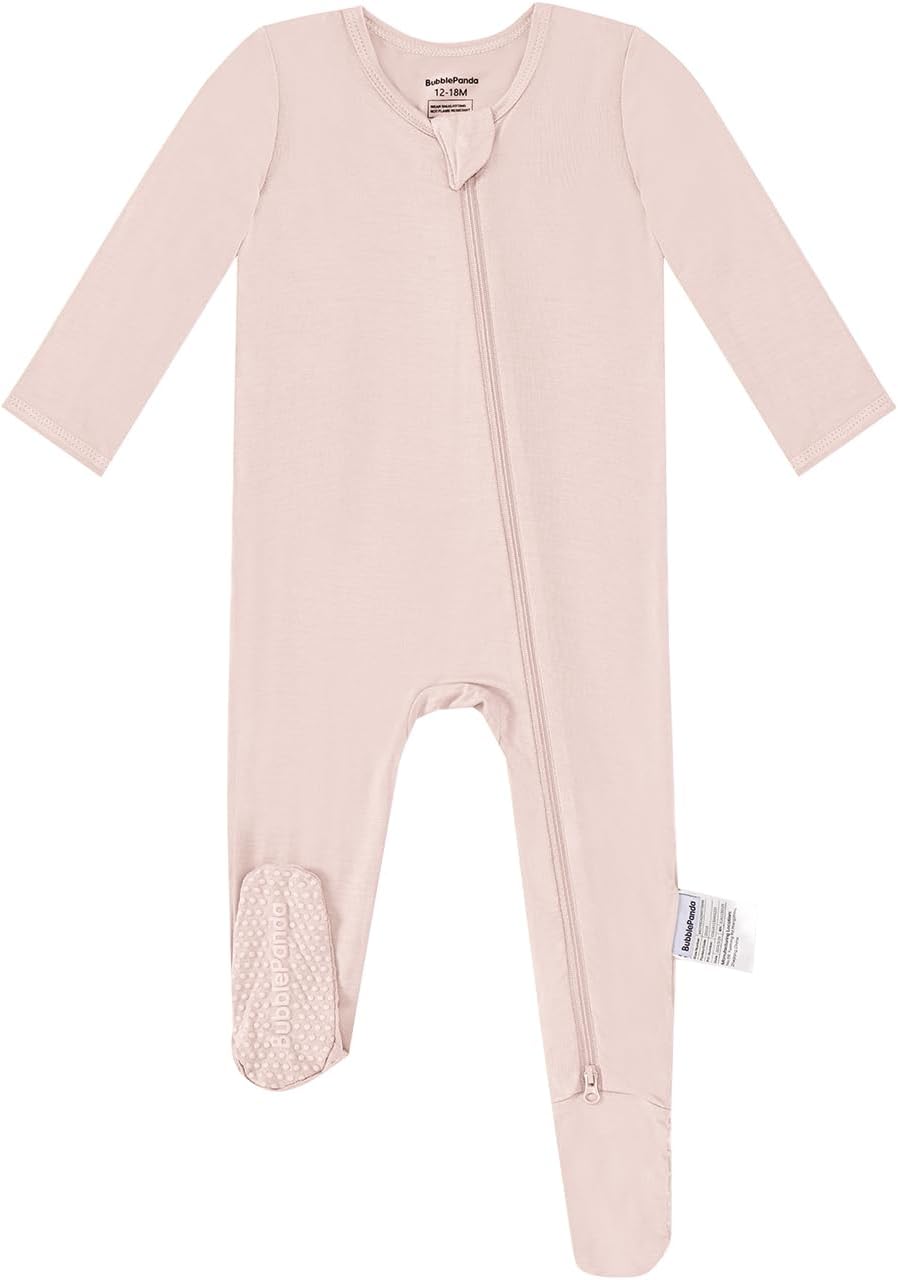 BubblePanda Rayon Made From Bamboo Baby Pajamas Baby Clothes for Boys Girls Unisex Zip-Front