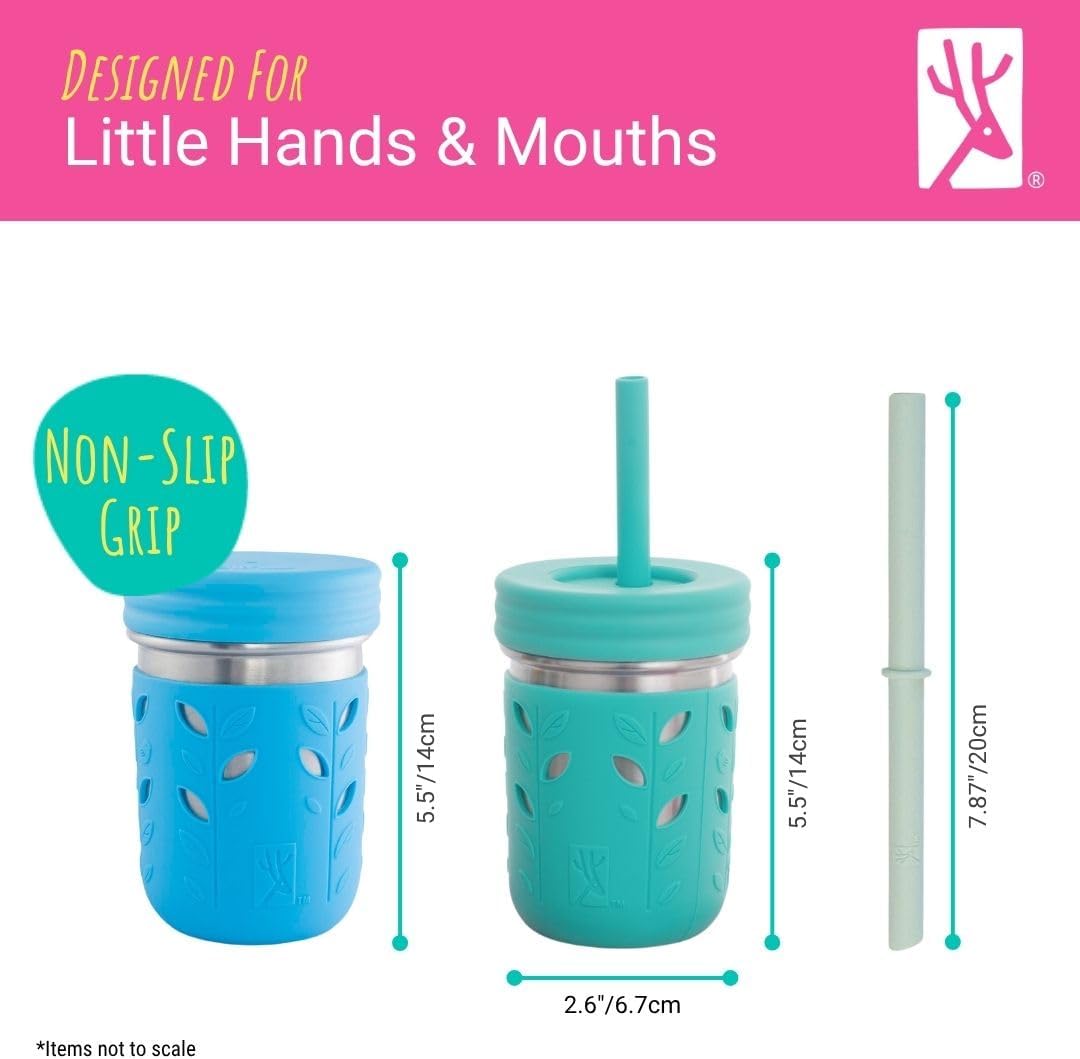 Elk and Friends 14oz Stainless Steel Kids + Toddler Drinking Cups | The Original Mason Jars with