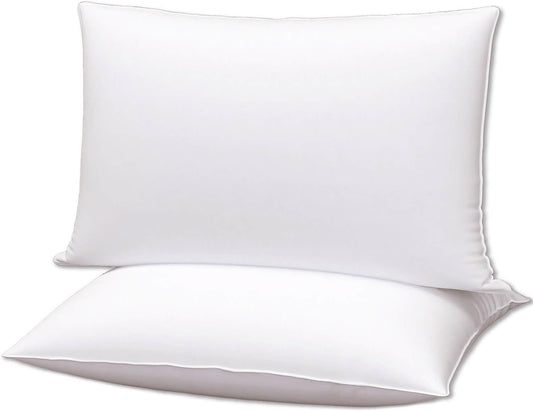 Squishy Flat Bed Pillows Standard Size Set of 2 Extra Soft Thin Pillow for Stomach Sleeping Adults