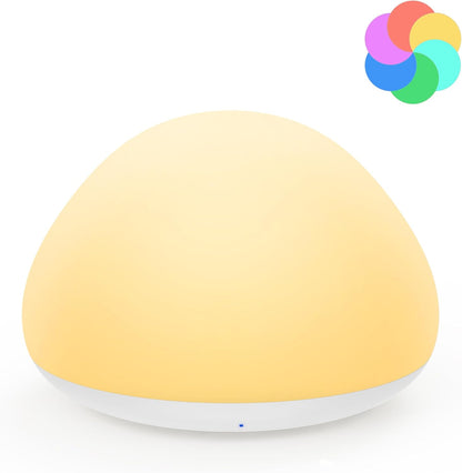 JolyWell Baby Night Light for Nursery, Soft Silicone Tap Control Night Lamp with 8 Color Changing