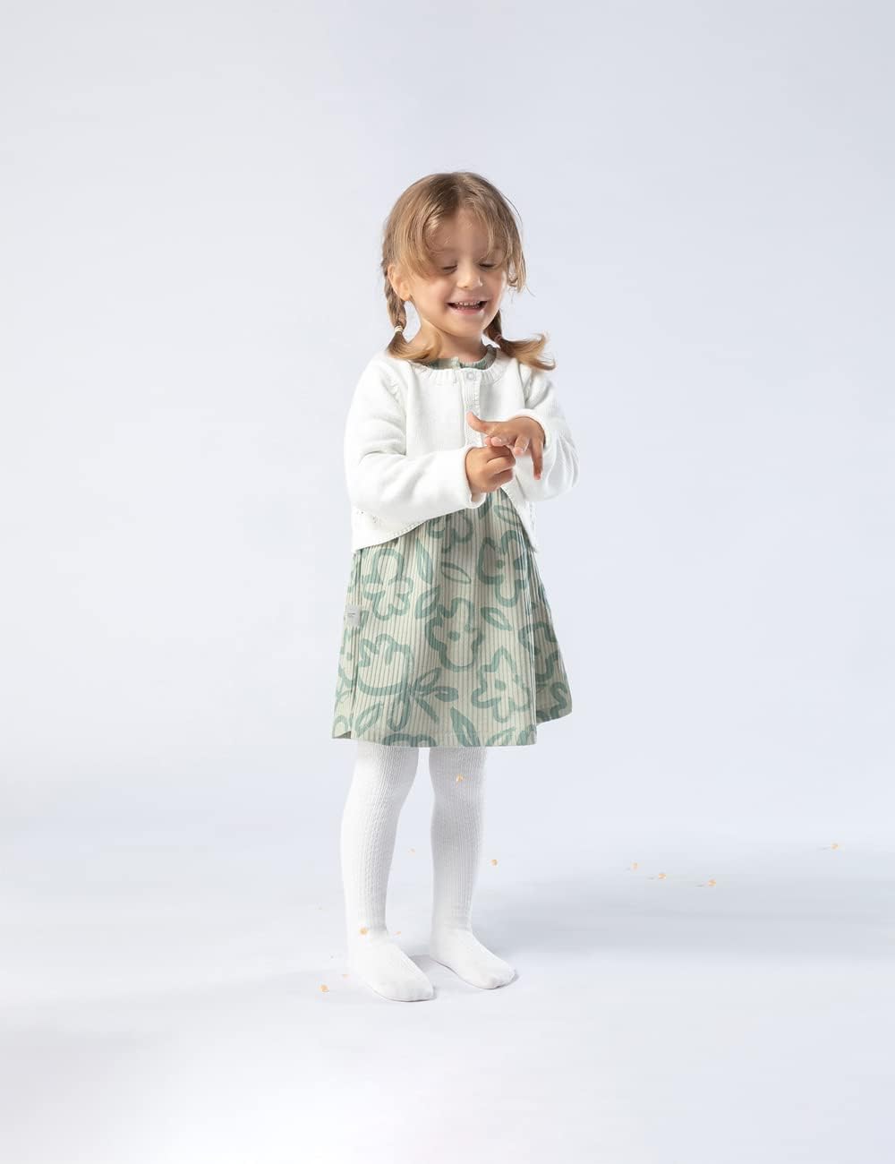 Petrass Baby Girls Cable Knitted Tights Infant Full-Footed Seamless Cotton Tights New-born Girls