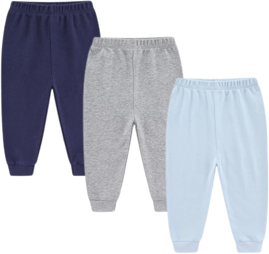Unisex Newborn Baby Cotton 4-Pack Pants Embroidery Pringting Casual Leggings 0-24 Months for Boys