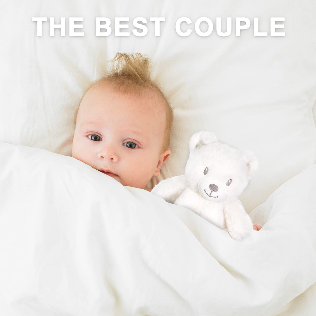 Bear Security Blanket Soft Baby Lovey Fluffy Blanket Unisex Lovie Snuggle Toy Baby Bear Stuffed