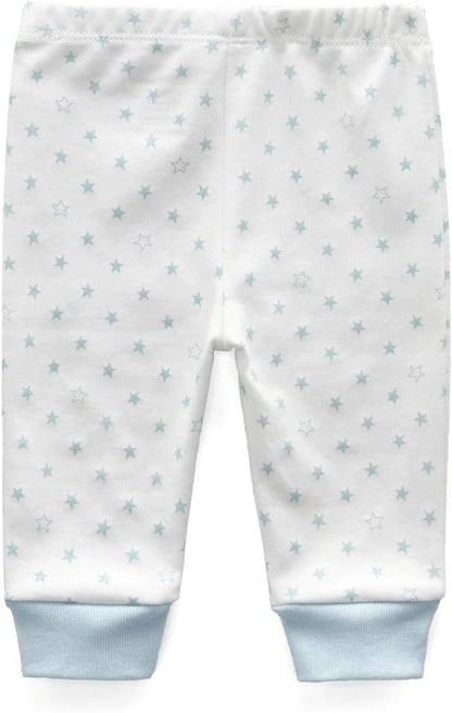 Unisex Newborn Baby Cotton 4-Pack Pants Embroidery Pringting Casual Leggings 0-24 Months for Boys