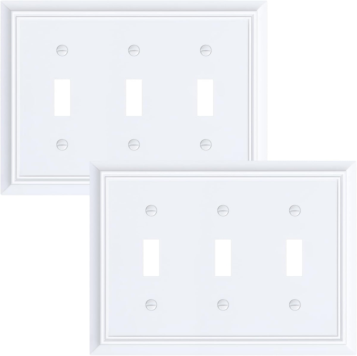 2-Pack Triple Toggle Light Switch Cover Plate, Durable Natural Bamboo Fiber Decorative Switch Plate