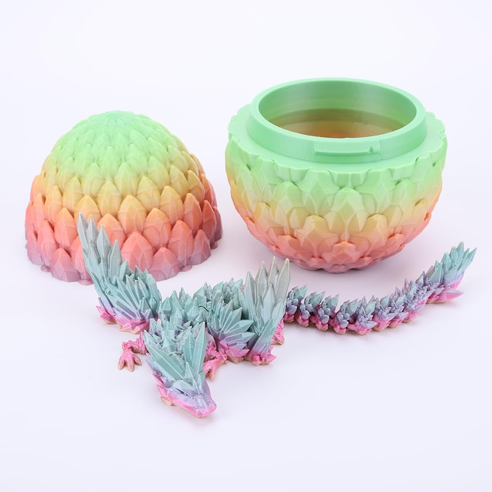 Cessfle 3D Printed Dragon in Egg, Fly Dragon Egggs with Dragon Inside Full Articulated Dragon Egggs