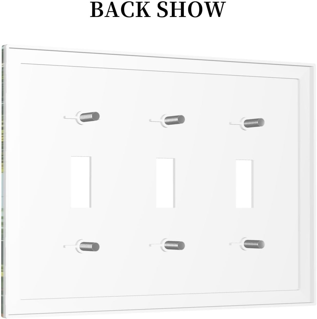 Summer Sky Coconut Palms Trees Green Plants Leaf Decorative Switch Plates 3 Gang Wall Plate Triple