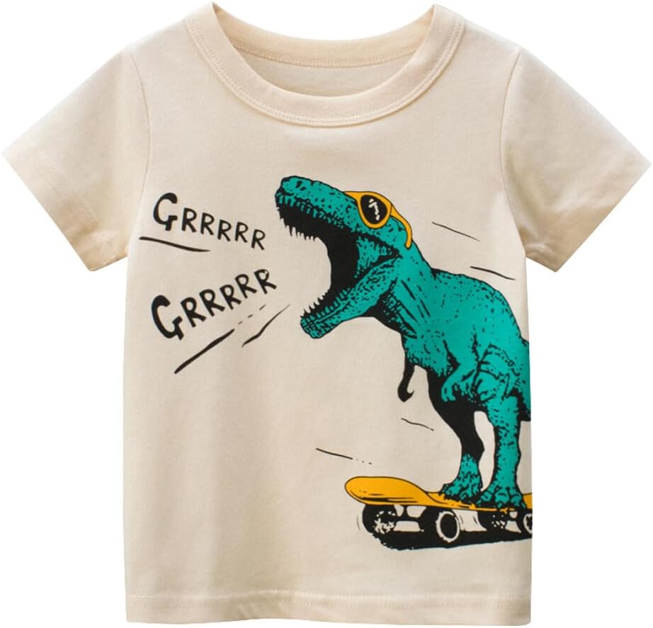 Boys' 4-Pack Excavator Short Sleeve Crewneck T-Shirts Top Tee Size 2-7 Years Toddler Boys' Value