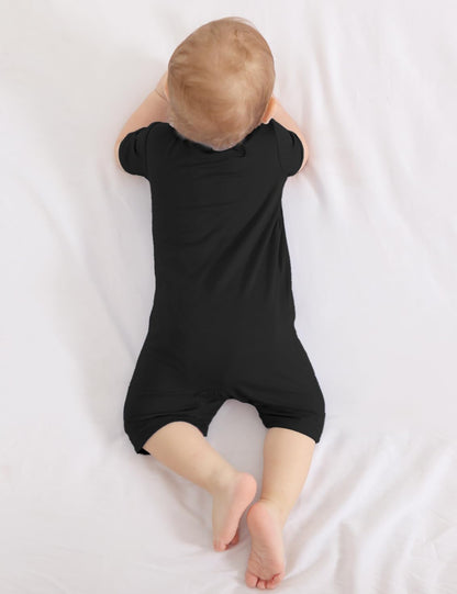 Jimonda Boys Baby Girls Short Sleeve Romper Unisex Baby Footless Pajamas With Viscose 2-Way Zipper