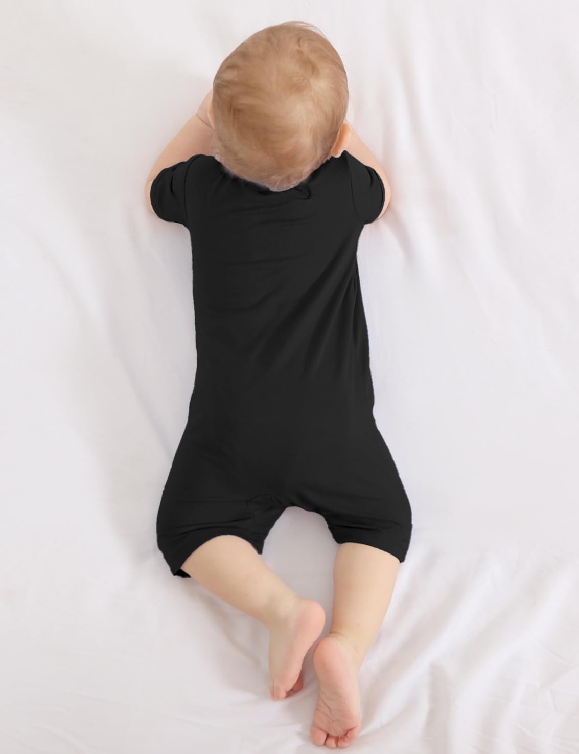 Jimonda Boys Baby Girls Short Sleeve Romper Unisex Baby Footless Pajamas With Viscose 2-Way Zipper