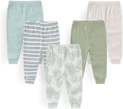 Unisex Baby Boy Girl Pants Sets Cotton Soft Infants Bottoms Casual 5 Pack 0-12 Month Babies'