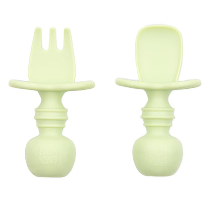 Bumkins Baby Utensils Set, Chewtensils Silicone Spoons for Dipping, Self-Feeding, Baby Led Weaning