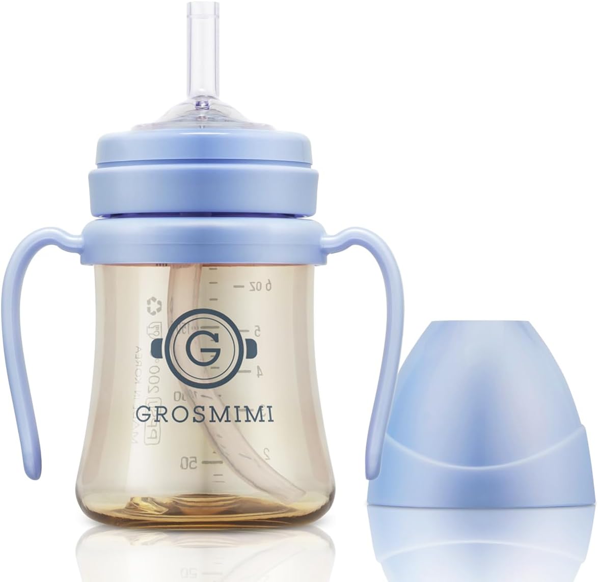 GROSMIMI Spill Proof no Spill Magic Sippy Cup with Straw with Handle for Baby and Toddlers