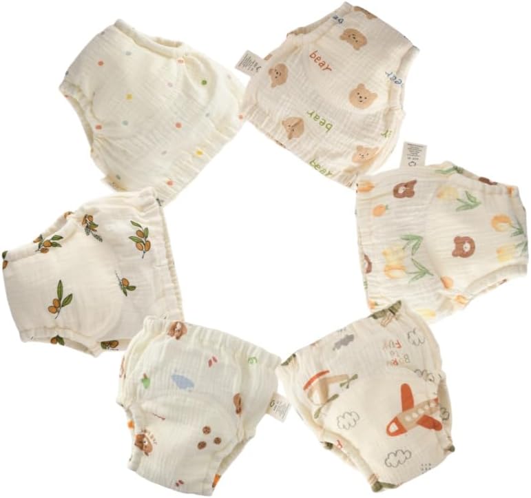 Baby Training Underpants,Soft Cotton Absorbent Potty Training Underwear For Baby Boys And Girls 6