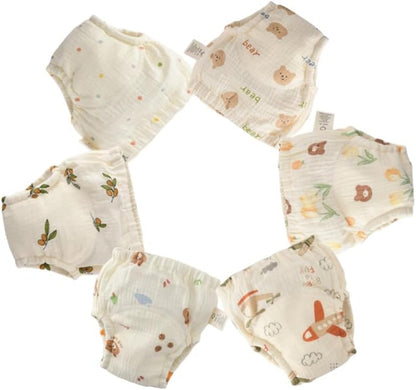 Baby Training Underpants,Soft Cotton Absorbent Potty Training Underwear For Baby Boys And Girls 6